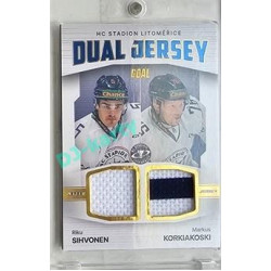 2023/24 Goal cards Chance Liga 2. série #JD-08 Rihu Sihvonen / Markus Korkiakovski Game Used Material Dual Jersey 05/10