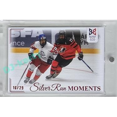 2023/24 Legendary Cards Hlinka Gretzky Cup Young Lions #SRM-47 Češi se ujali vedení, ale Kanada otočila Silver Run Moments Canvas xx/29