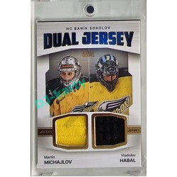 2023/24 Goal cards Chance Liga 2. série #JD-16 Martin Michajlov / Vladislav Habal Game Used Material Dual Jersey 05/10
