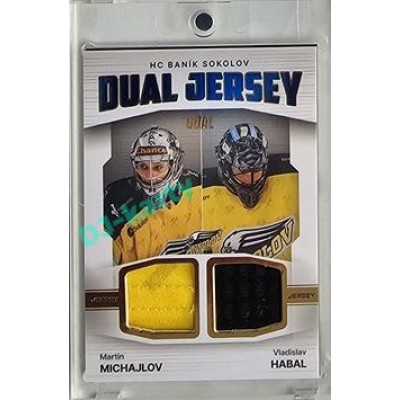 2023/24 Goal cards Chance Liga 2. série #JD-16 Martin Michajlov / Vladislav Habal Game Used Material Dual Jersey 05/10