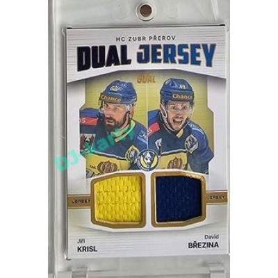 2023/24 Goal cards Chance Liga 2. série #JD-11 Jiří Krisl / David Březina Game Used Material Dual Jersey 05/10