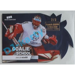 2020 MK reprezentace Jakub Kovář #8 2/3 Goalie School Die-cut Blue Czech Expo