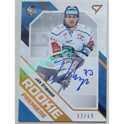 2021/22 Sportzoo TIPSPORT ELH 2. série #RP-12 Jan Štibingr Rookie Premiere Auto 33/49