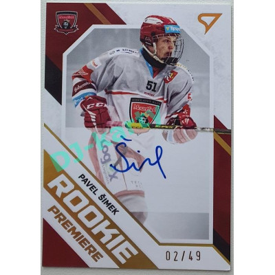 2021/22 Sportzoo TIPSPORT ELH 2. série #RP-18 Pavel Šimek Rookie Premiere Auto 02/49