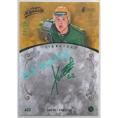 2021 Legendary Cards League Dynasty Vsetín Ondřej Kratěna #118 24/30 Signature