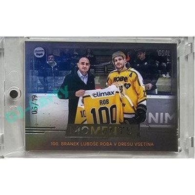 2023/24 Goal cards Chance Liga 2. série #MOM-10 100. branek Luboše Roba v dresu Vsetína Moments Parallel 05/19