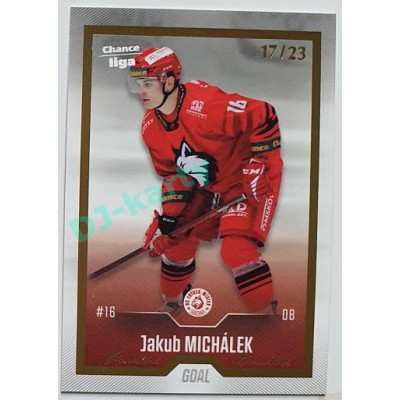 2022/23 Goal Cards Chance Liga 1. série #131 Jakub Michálek Gold 17/23
