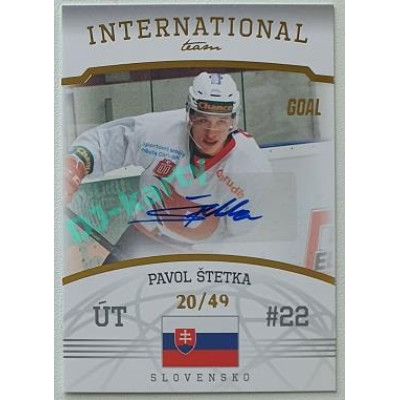 2022/23 Goal Cards Chance Liga 2. série #12 Pavol Štetka International Team Autograph xx/49
