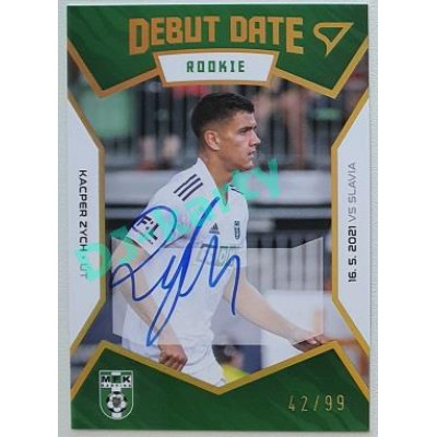 2021/22 Sportzoo Fortuna Liga 2. série #DR17 Kacper Zych DEBUT DATE ROOKIE AUTO 70/99