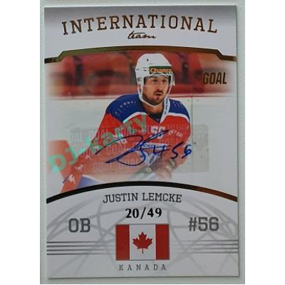 2022/23 Goal Cards Chance Liga 2. série #14 Justin Lemcke International Team Autograph xx/49