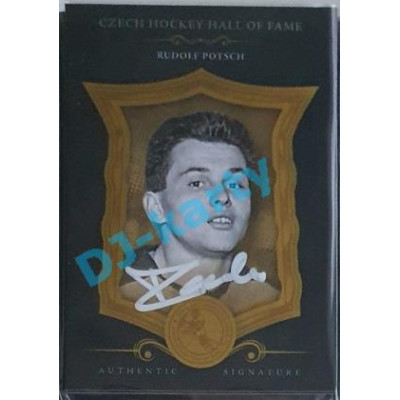 2020 OFS Síň slávy českého hokeje Rudolf Potsch #SSCH-RPO 4/6 Black Authentic Signature White