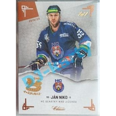 2019/20 OFS Chance liga Ján Niko #258 1/1 Leather paralel Expo Pard.