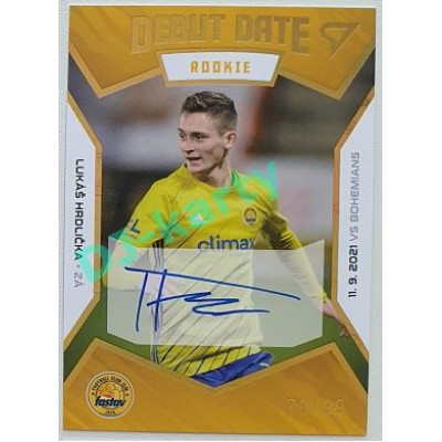 2021/22 Sportzoo Fortuna Liga 2. série #DR10 Lukáš Hrdlička DEBUT DATE ROOKIE AUTO 70/99