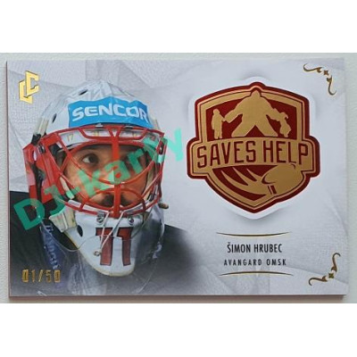 2021/22 Legendary Cards SAVES HELP MEMORABILIA SERIES #SH-012 Šimon Hrubec Red xx/50