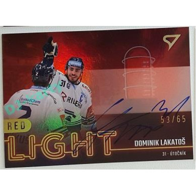 2022/23 Sportzoo ELH 2. série #RLS-DL Dominik Lakatoš Red Light Auto xx/65