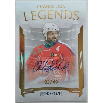 2022/23 Goal Cards Chance Liga 1. série #LL-16 Luděk Krayzel Legends Autograph 05/49