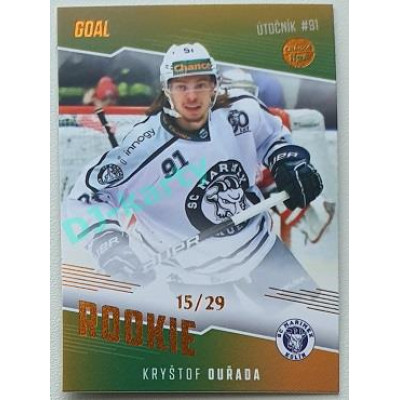 2022/23 Goal Cards Chance Liga 2. série #RO-11 Kryštof Ouřada Rookiel Parallel 15/29