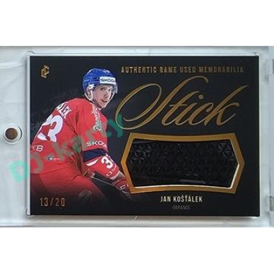 2023/24 LC Expectations Road to Prague #GUM-09 Jan Košťálek Stick Authentic Game Used Memorabilia Gold 13/20