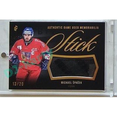 2023/24 LC Expectations Road to Prague #GUM-10 Michael Špaček Stick Authentic Game Used Memorabilia Gold 13/20
