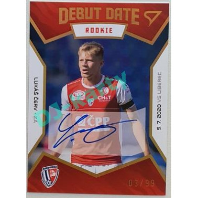 2021/22 Sportzoo Fortuna Liga 2. série #DR14 Lukáš Červ DEBUT DATE ROOKIE AUTO 03/99