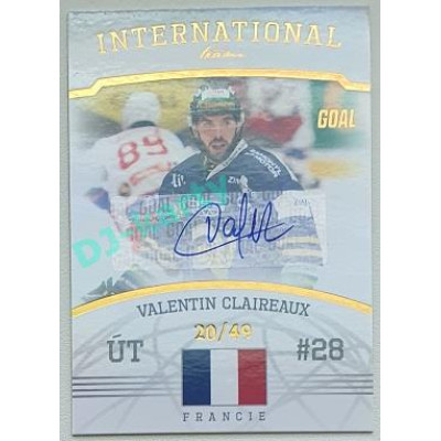 2022/23 Goal Cards Chance Liga 2. série #18 Valentin Claireaux International Team Autograph xx/49