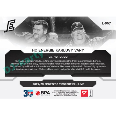 2022/23 Sportzoo ELH LIVE #L-057 HC Energie Karlovy Vary xx/43