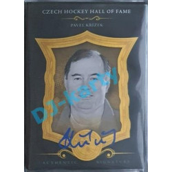 2020 OFS Síň slávy českého hokeje Pavel Křížek #SSCH-PKŘ 6/6 Black Authentic Signature White