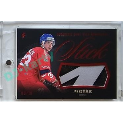 2023/24 LC Expectations Road to Prague #GUM-09 Jan Košťálek Stick Authentic Game Used Memorabilia Red 03/10