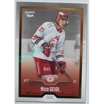 2022/23 Goal Cards Chance Liga 1. série #138 Nico Geidl Gold 17/23