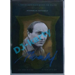 2020 OFS Síň slávy českého hokeje Stanislav Neveselý #SSCH-SNE 1/6 Black Authentic Signature White
