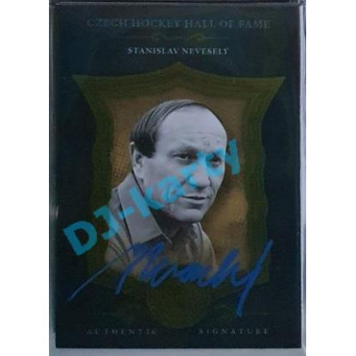 2020 OFS Síň slávy českého hokeje Stanislav Neveselý #SSCH-SNE 1/6 Black Authentic Signature White