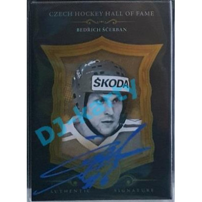2020 OFS Síň slávy českého hokeje Bedřich Ščerban #SSCH-BŠČ 1/6 Black Authentic Signature White