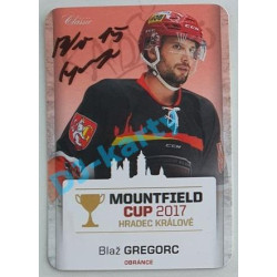 2017 OFS Mountfield Cup Blaž Gregorc #4 2/10 Autograph Die Cut