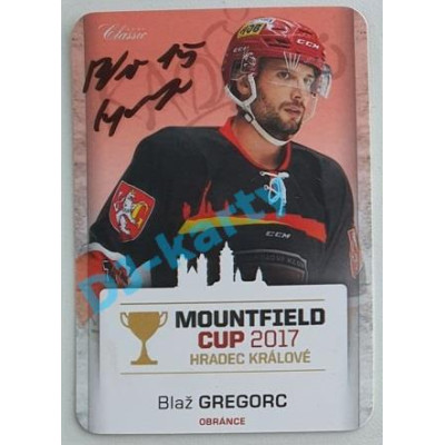 2017 OFS Mountfield Cup Blaž Gregorc #4 2/10 Autograph Die Cut