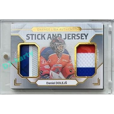2023/24 Goal cards Chance Liga 2. série #SJ-07 Daniel Dolejš Game Used Material Jersey&Stick 08/10