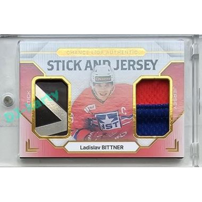 2023/24 Goal cards Chance Liga 2. série #SJ-05 Ladislav Bittner Game Used Material Jersey&Stick 08/10