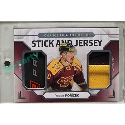 2023/24 Goal cards Chance Liga 2. série #SJ-10 Radek Pořízek Game Used Material Jersey&Stick 5/5