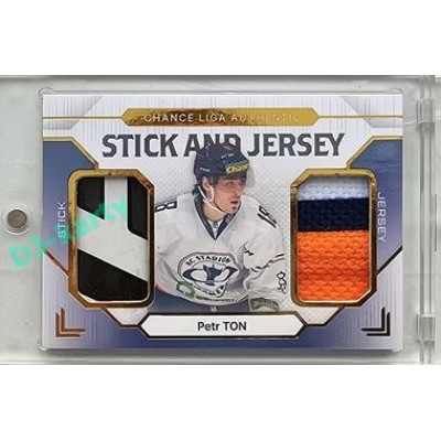 2023/24 Goal cards Chance Liga 2. série #SJ-08 Petr Ton Game Used Material Jersey&Stick 09/10
