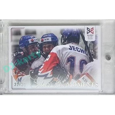 2023/24 Legendary Cards Hlinka Gretzky Cup Young Lions #SRM-13 Adam Jecho korunoval výhru 7:2 Silver Run Moments Rainbow xx/39