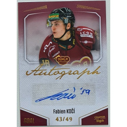 2022/23 Goal Cards Chance Liga 2. série #86 Fabien Kočí Autograph xx/49
