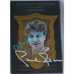2020 OFS Síň slávy českého hokeje Pavel Richter #SSCH-PRI 4/6 Black Authentic Signature White