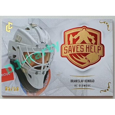 2021/22 Legendary Cards SAVES HELP MEMORABILIA SERIES #SH-020 Branislav Konrád Red xx/50