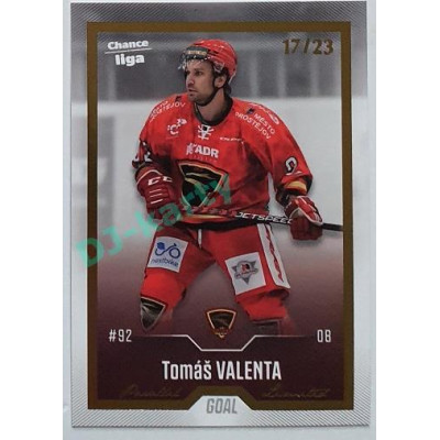 2022/23 Goal Cards Chance Liga 1. série #050 Tomáš Valenta Gold 17/23