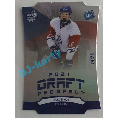 2021 MK reprezentace Jakub Kos #DP6 16/25 Draft Prospects Rainbow Die-cut