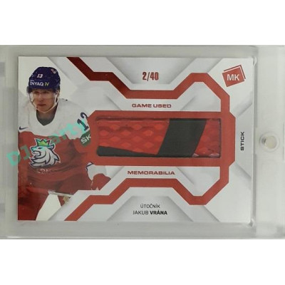 2021/22 MK reprezentace #GUM-16 Jakub Vrána Game Used Memorabilia RED 2/40