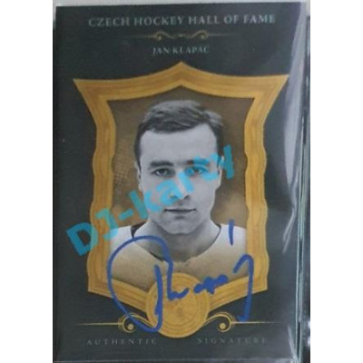 2020 OFS Síň slávy českého hokeje Jan Klapáč #SSCH-JKL 06/20 Black Authentic Signature Blue