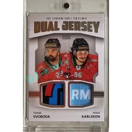 2023/24 Goal cards Chance Liga 2. série #JD-18 Tomáš Svoboda / Anton Karlsson Game Used Material Dual Jersey 4/5