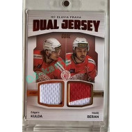 2023/24 Goal cards Chance Liga 2. série #JD-13 Edgars Kulda / Matěj Beran Game Used Material Dual Jersey 20/20