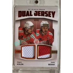 2023/24 Goal cards Chance Liga 2. série #JD-13 Edgars Kulda / Matěj Beran Game Used Material Dual Jersey 20/20