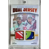 2023/24 Goal cards Chance Liga 2. série #JD-17 Tomáš Urban / Dominik Hrníčko Game Used Material Dual Jersey 20/20